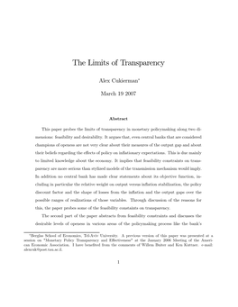 The Limits of Transparency