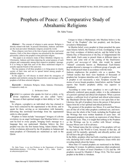 A Comparative Study of Abrahamic Religions