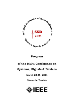 Program of the Multi-Conference on Systems, Signals & Devices