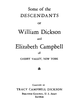 William Dickson Elizabeth Campbell
