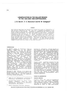 Liquefacation in the Buller Region in the 1929 and 1968 Earthquakes