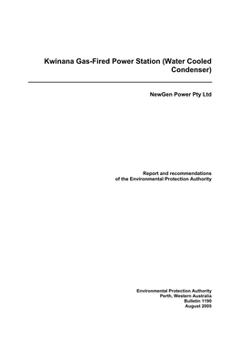 Kwinana Gas-Fired Power Station (Water Cooled Condenser)
