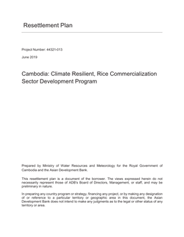 44321-013: Climate Resilient Rice Commercialization Sector