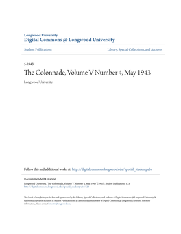 The Colonnade, Volume V Number 4, May 1943