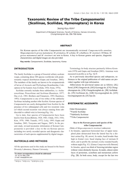 Scoliinae, Scoliidae, Hymenoptera) in Korea