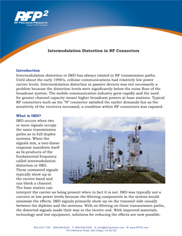 Intermodulation Distortion in RF Connectors