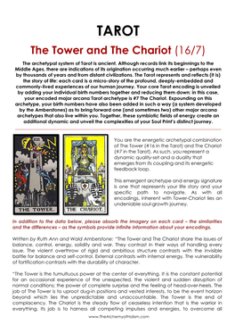 TAROT the Tower and the Chariot