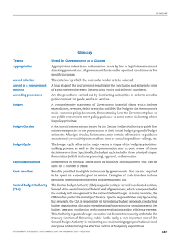 Glossary Terms Used in Government at a Glance