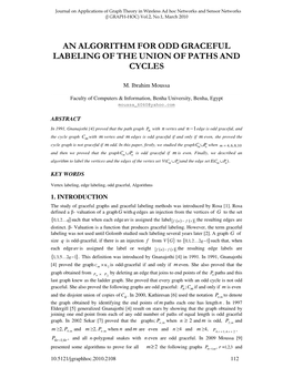 An Algorithm Forodd Graceful Labelingoftheunion Ofpathsand Cycles