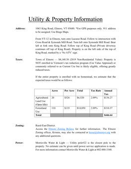 Utility & Property Information