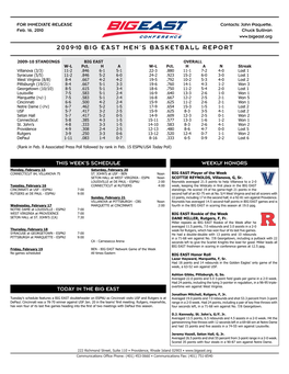 2009-10 Big East Men's Basketball Report