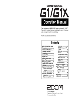 G1X Operation Manual