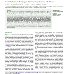 Goal Effectiveness After Players' Dismissals in Professional Futsal