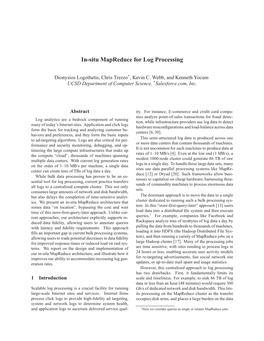 In-Situ Mapreduce for Log Processing