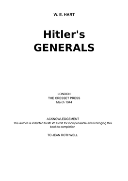 Hitler's GENERALS