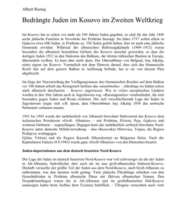 Bedrängte Juden Im Kosovo Im Zweiten Weltkrieg