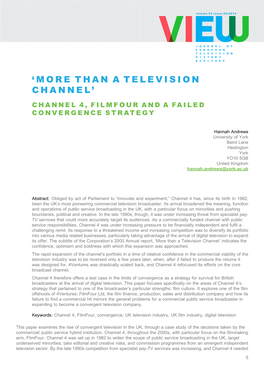 'More Than a Television Channel'. Channel 4