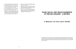 Flow, Salts, and Trace Elements in the Rio Grande