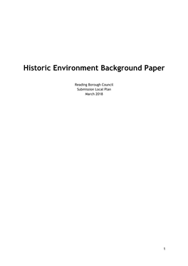 Historic Environment Background Paper