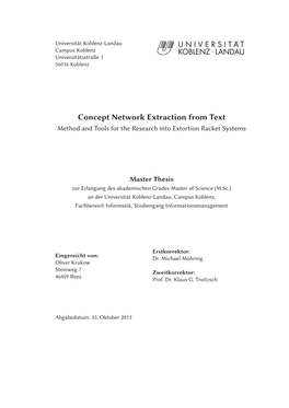 Concept Network Extraction from Text Method and Tools for the Research Into Extortion Racket Systems