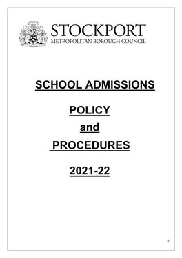 School Admissions Policy and Procedures 2014-15 Feb 14