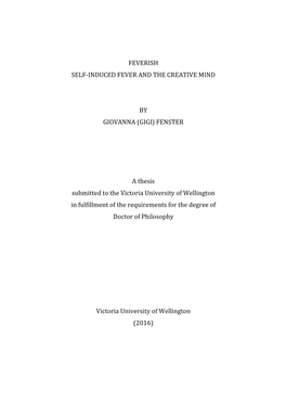 (GIGI) FENSTER a Thesis Submitted to the Victoria University