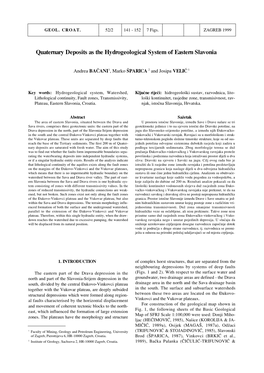 Quaternary Deposits As the Hydrogeological System of Eastern Slavonia