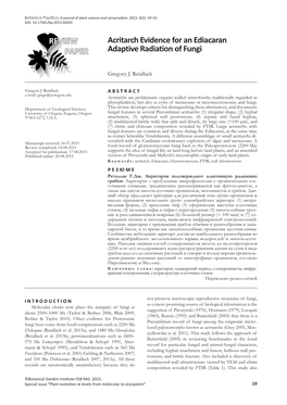 Acritarch Evidence for an Ediacaran Adaptive Radiation of Fungi