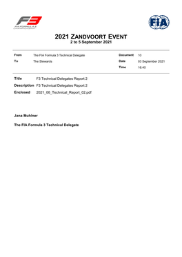 2021 ZANDVOORT EVENT 2 to 5 September 2021