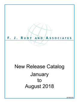 F.J. Rudy and Associates 1132 Del Mar Drive Palatine, Illinois 60067 Phone: +1 847 287 9028 Skype: Fred.Rudy37 Fred.Rudy@Fjrudyandassociates.Com