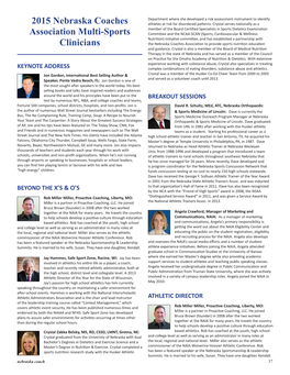 2015 Nebraska Coaches Association Multi-Sports Clinicians