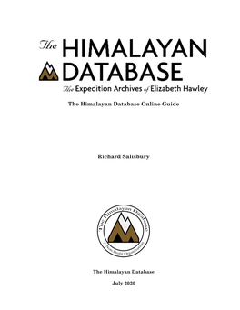 The Himalayan Database Online Guide