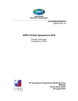 APEC Climate Symposium 2019