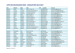 Liste Des Delegue(E)S Seod - Legislature 2013-2017