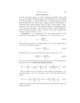 10.15 Generators to Study Continuous Groups, We Will Use Calculus And