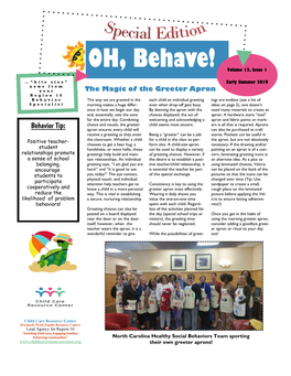 OH, Behave! Volume 13, Issue 1