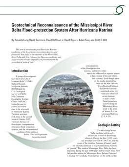 Geotechnical Reconnaissance of the Mississippi River Delta Flood-Protection System After Hurricane Katrina