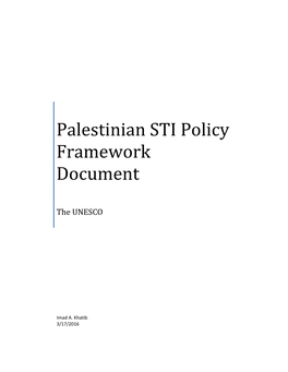 Palestinian STI Policy Framework Document