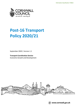 Post-16 Transport Policy 2020-21