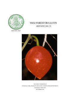 Thai Forest Bulletin (Botany) No