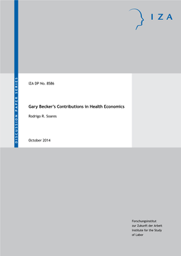 Gary Becker's Contributions in Health Economics