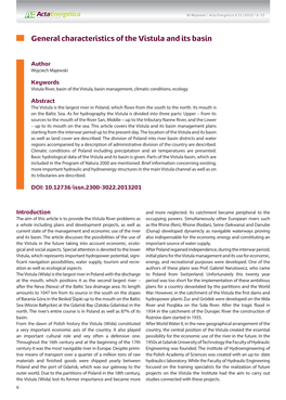 General Characteristics of the Vistula and Its Basin