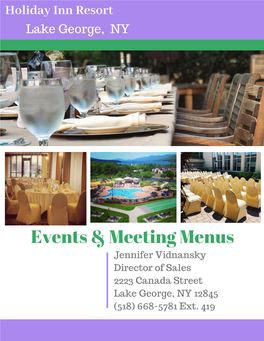 Events & Meeting Menus