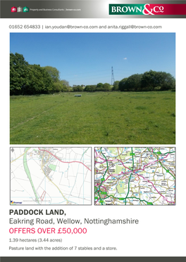 PADDOCK LAND, Eakring Road, Wellow, Nottinghamshire OFFERS