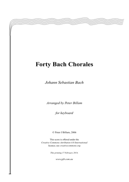 Forty Bach Chorales