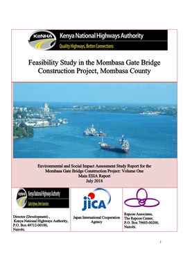 Feasibility Study in the Mombasa Gate Bridge Construction Project, Mombasa County