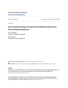 Environmental Changes Produced by Cold-Water Outlets from Three Arkansas Reservoirs