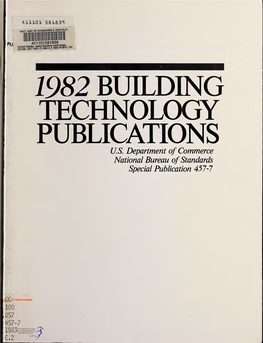 Building Technology Publications, Supplement 7