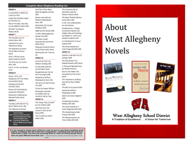 About West Allegheny Novels