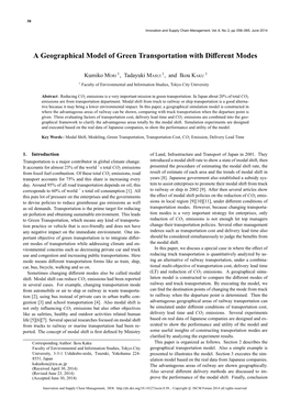 A Geographical Model of Green Transportation with Different Modes